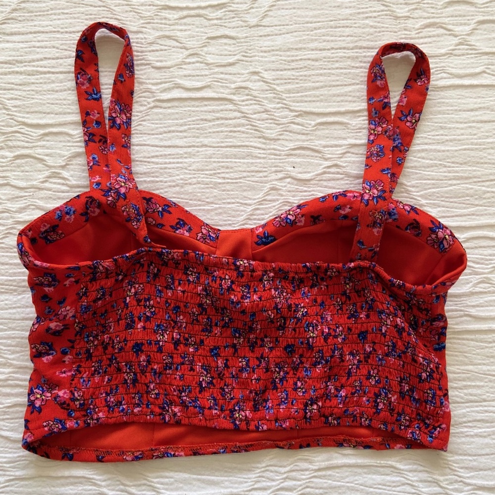 Sold. Band Of Gypsies ❤️Red Floral Crop Top - Picture 4 of 4